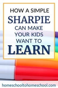 Kids motivated to learn with sharpie in homeschool